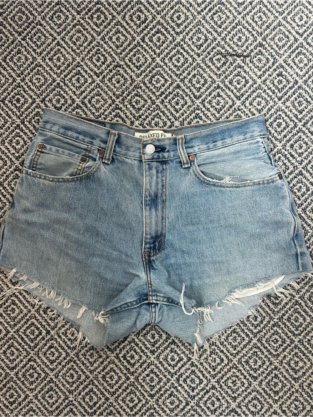 Levi's Light Blue Denim Cutoff Shorts with Frayed Hem